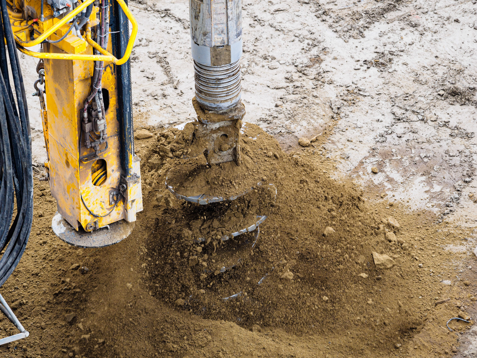 A machine drilling into the ground